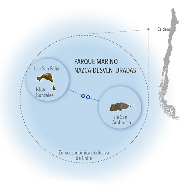 Mapa de ubicacion parque marino Nazca Desventuradas